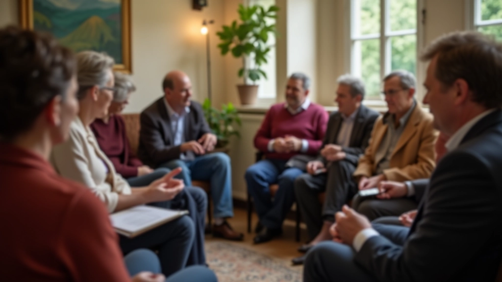 Workshop-Teilnehmer sitzen im Kreis und erzählen sich Geschichten